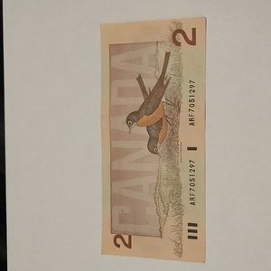 1986 Canadian $2 bank note